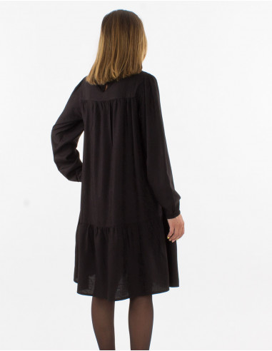 Vestido viscosa cuello v estampado cachemire