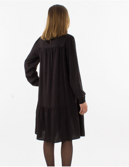 Vestido viscosa cuello v estampado cachemire