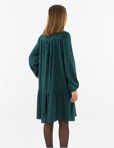 Vestido viscosa cuello v estampado cachemire