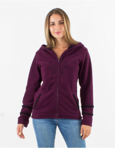 Chaqueta malla poliester polar capucha bordado...