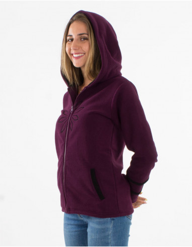 Chaqueta malla poliester polar capucha bordado...