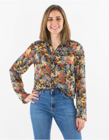 Blusa muselina de poliester estampado viana