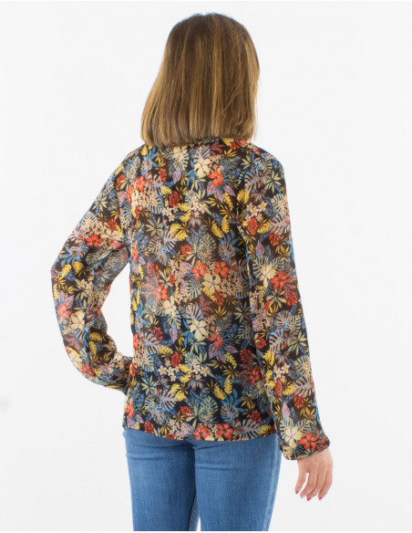 Blusa muselina de poliester estampado viana
