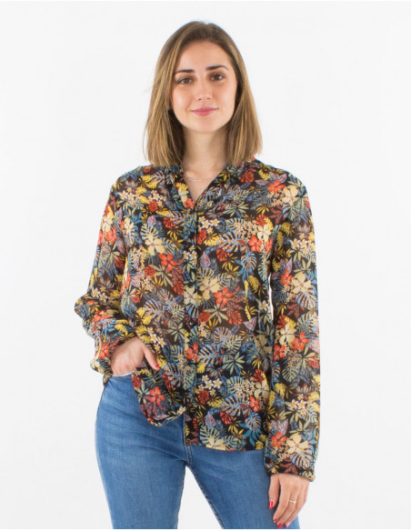 Blusa muselina de poliester estampado viana