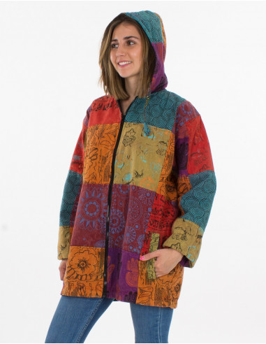 Chaqueta algodon patchwork sw doblado polar...