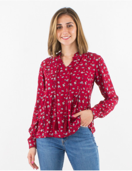 Blusa crepe de viscosa estampado lys