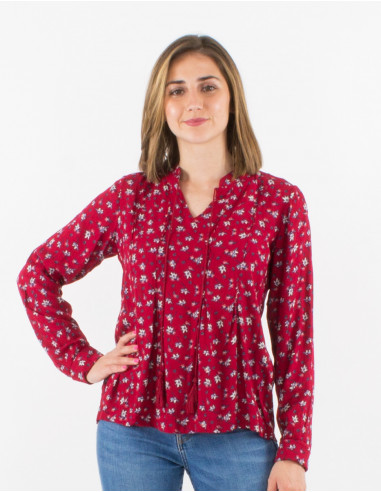 Blusa crepe de viscosa estampado lys