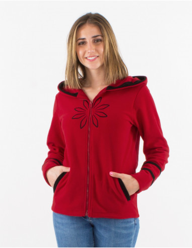 Chaqueta malla poliester polar capucha bordado...