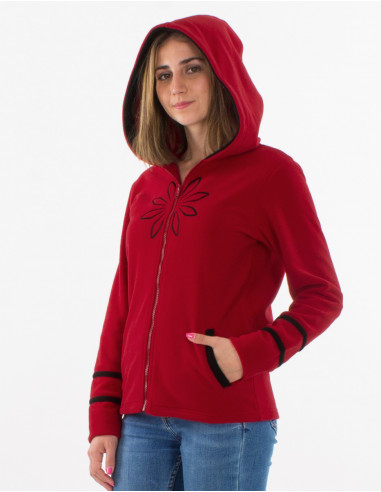 Chaqueta malla poliester polar capucha bordado...