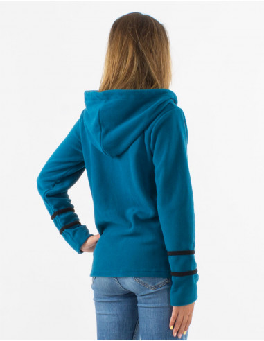 Chaqueta malla poliester polar capucha bordado...