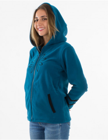 Chaqueta malla poliester polar capucha bordado...