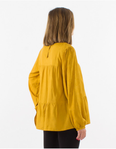 Blusa viscosa cuello v estampado cachemire