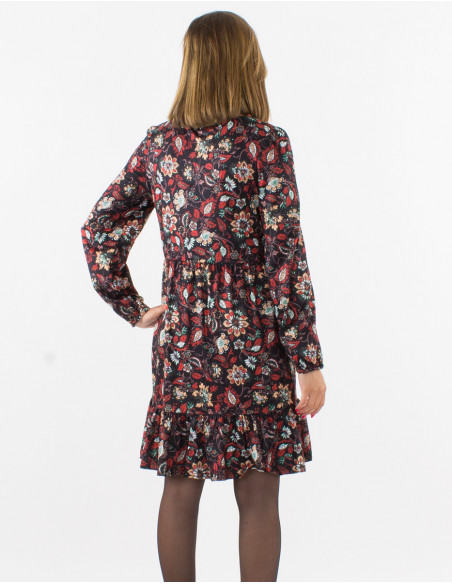 Vestido malla 95% poliester 5% elastano estampado dahila