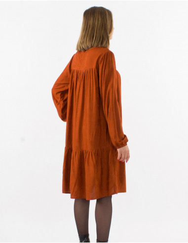 Vestido viscosa cuello v estampado cachemire