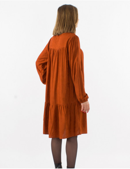 Vestido viscosa cuello v estampado cachemire