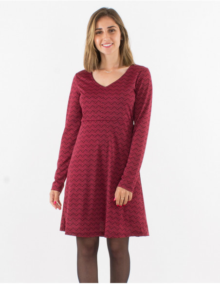 Vestido malla 96% poliester 4% elastano doblado estampado geo