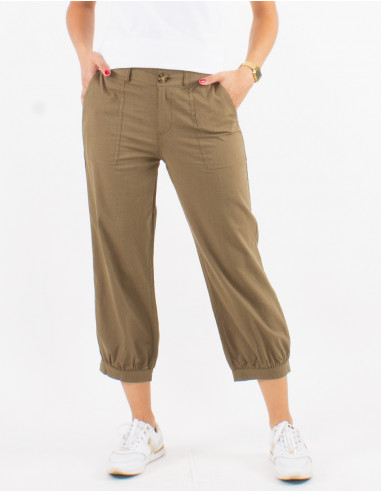 Pantalon corto 52% viscosa 48% algodon con...