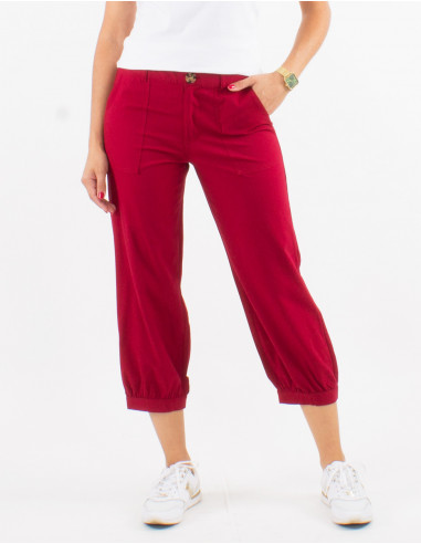 Pantalon corto 52% viscosa 48% algodon con...