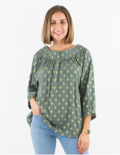 Blusa viscosa mangas 3/4... 2