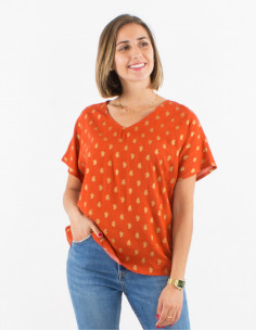 Blusa viscosa mangas cortas...