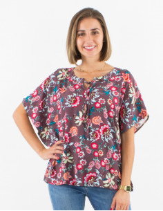 Blusa viscosa mangas cortas...