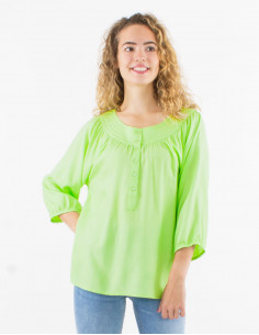 Blusa viscosa lisa  mangas 3/4 2