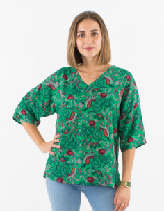 Blusa poliester mangas 3/4...