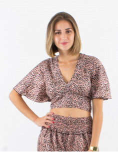 Top corto poliester  mangas...