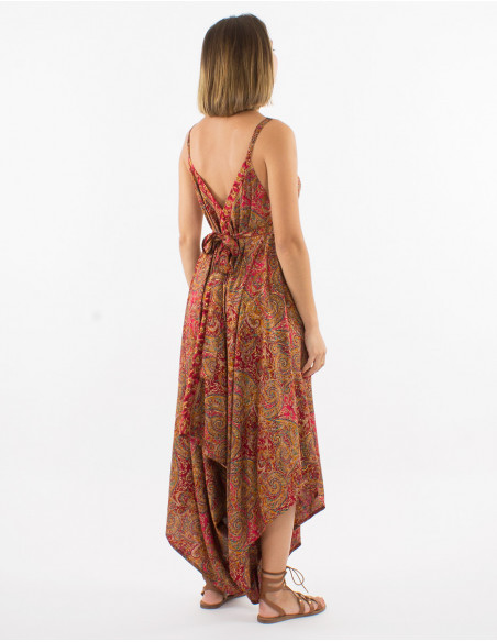 Peto largo poliester tobilloFular sari dorado surtido