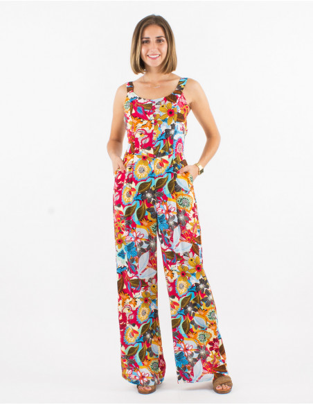 Peto largo viscosa espalda abierta estampado sixties