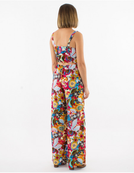 Peto largo viscosa espalda abierta estampado sixties