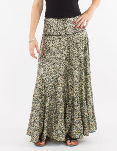 Falda larga poliester con...