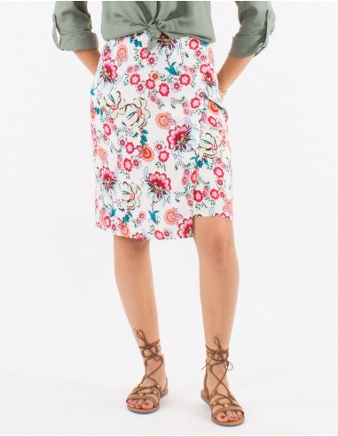 Falda corta viscosa estampado bohemia