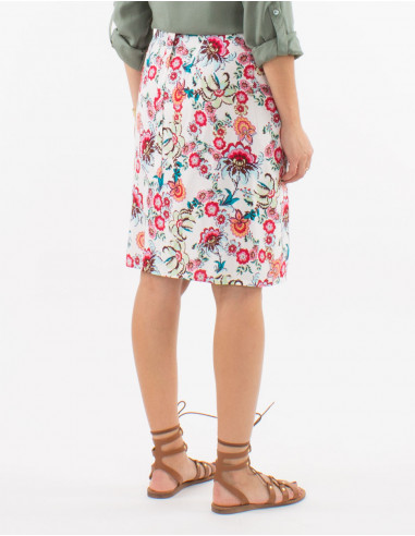 Falda corta viscosa estampado bohemia