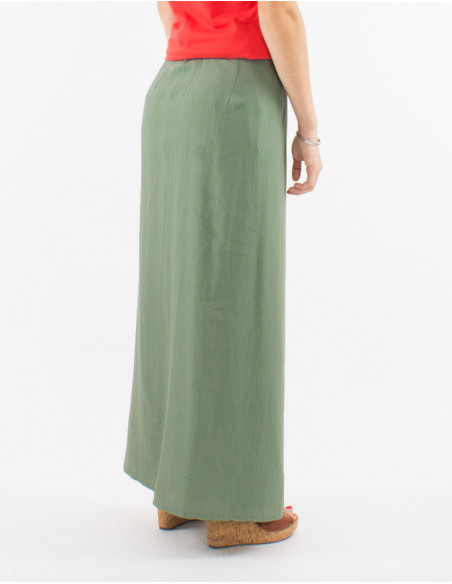 Falda larga 54% lino 46% viscosa cruzada