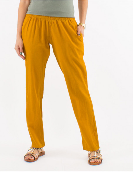 Pantalon algodon fino sw cintura elastica