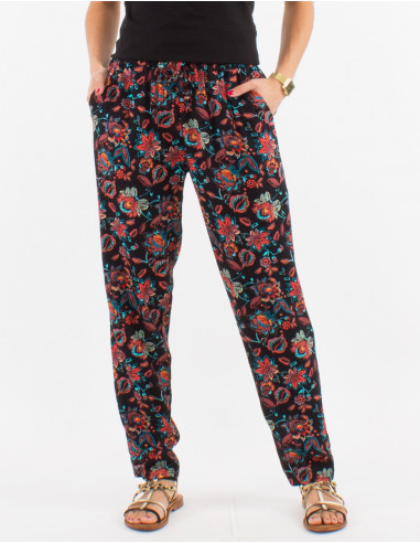 Pantalon viscosa estampado paraiso