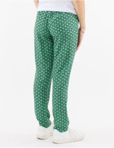 Pantalon viscosa cintura elastica estampado arabesque