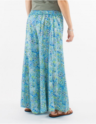 Pantalon ancho poliester cintura smocke...