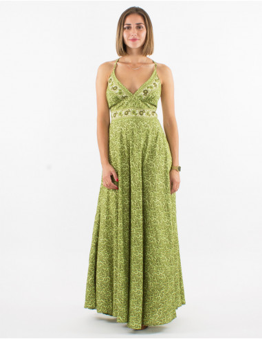 Vestido largo poliester espalda descubierta...