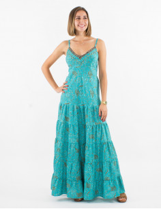Vestido largo poliester...