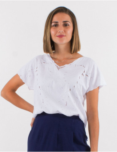 Blusa viscosa bordada mariposa