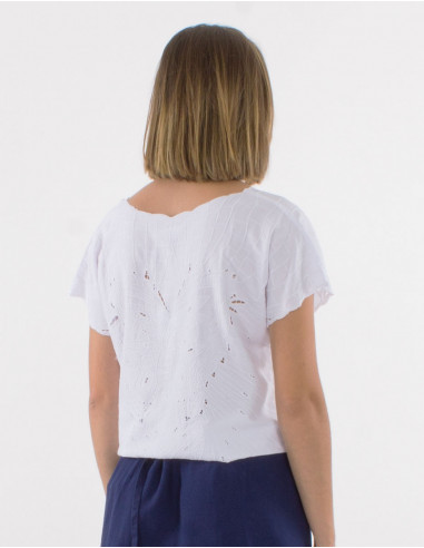 Blusa viscosa bordada mariposa