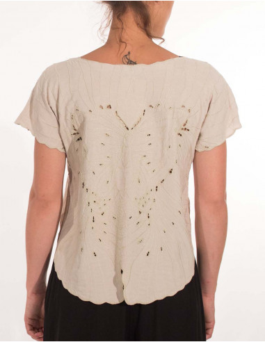 Blusa viscosa bordada mariposa
