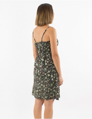 Vestido corto poliester tirantes sari estampado...