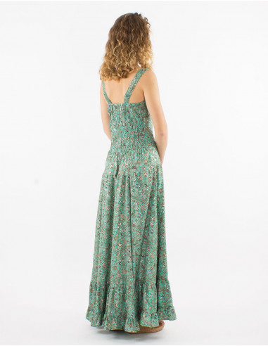 Vestido largo poliester tirantes anchos sari...