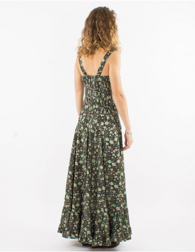 Vestido largo poliester tirantes anchos sari...