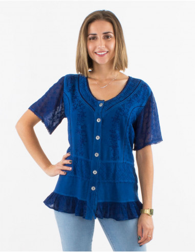 Blusa viscosa sw mangas cortas