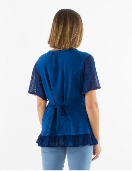 Blusa viscosa sw mangas cortas