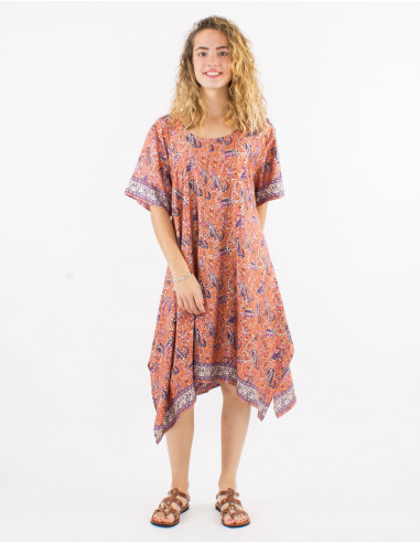 Vestido poliester mangas cortas sari plata...